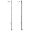 vidaXL Gartendusche mit Grauer Bodenplatte 220 cm Edelstahl
