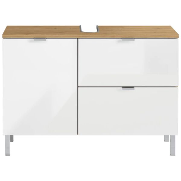 Germania Waschbeckenschrank GW-Mauresa 34x80x56 cm Eichen-Optik & Wei&szlig;