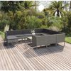 vidaXL 12-tlg. Garten-Lounge-Set mit Auflagen Poly Rattan Grau