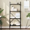 vidaXL B&uuml;cherregal 4 F&auml;cher Schwarz 56x31,5x138,5 cm Holzwerkstoff