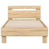 vidaXL Bettgestell ohne Matratze mit Kopfteil Sonoma-Eiche 90x200 cm
