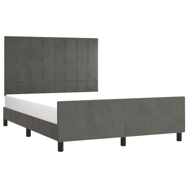 vidaXL Bettgestell ohne Matratze Dunkelgrau 140x200 cm Samt