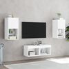 vidaXL 4-tlg. TV-Wohnwand mit LED-Leuchten Wei&szlig;
