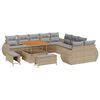 vidaXL Gartensofa-set 13 pcs Beige Poly-Rattan
