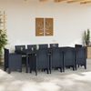 vidaXL Garten Essgruppe 11 pcs Anthrazit Polypropylen