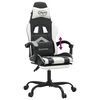 vidaXL Gaming-Stuhl mit Fu&szlig;st&uuml;tze Schwarz und Wei&szlig; Kunstleder