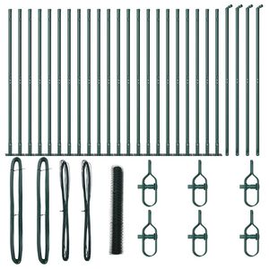 vidaXL Sechseckzaun mit Betonsockel 50 x 1,2 m PVC-beschichteter Stahl
