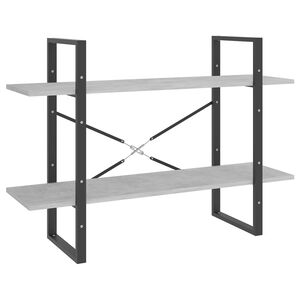 vidaXL B&uuml;cherregal 2 F&auml;cher Betongrau 100x30x70 cm Holzwerkstoff