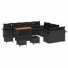 vidaXL Gartensofa-set 14 stk. Schwarz Poly-Rattan