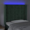 vidaXL LED Kopfteil Dunkelgr&uuml;n 83x16x118/128 cm Samt
