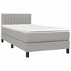 vidaXL Boxspringbett mit Matratze Hellgrau 90x200 cm Stoff