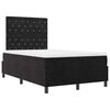 vidaXL LED Boxspringbett mit Matratze Schwarz 120 x 200 cm Stoff