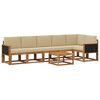 vidaXL Outdoor-Sofagarnitur mit Kissen 7 pcs Natur und Beige Polyester