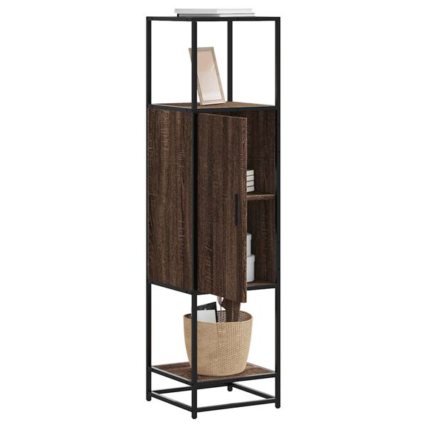 vidaXL Highboard Braun Eichen-Optik 35,5x35x139cm Holzwerkstoff Metall