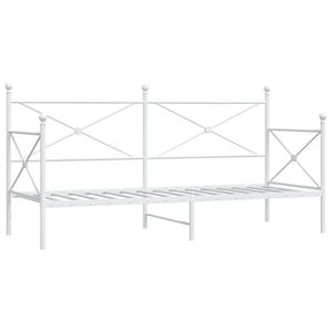 vidaXL Tagesbett ohne Matratze Wei&szlig; 90x200 cm Stahl