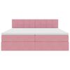 vidaXL Bett mit LED-Lichtleisten mit Kopfteil Rosa 180 x 200 cm Samt