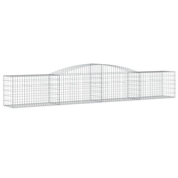 vidaXL Gabionen mit Hochbogen 8 Stk. 400x50x60/80cm Verzinktes Eisen