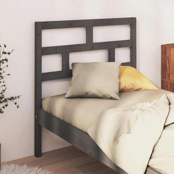 vidaXL Kopfteil Grau 81x4x100 cm Massivholz Kiefer