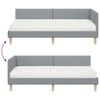 vidaXL Eckbettgestell mit Matratze Sonstiges 2 pcs Hellgrau Stoff
