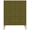 vidaXL Schubladenschrank Olivgrün 80x35x101,5 cm Stahl