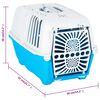 vidaXL Transportbox f&uuml;r Haustiere Wei&szlig; Blau 55x36x36 cm Polypropylen