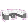 vidaXL 12-tlg. Garten-Sofagarnitur mit Kissen Grau Poly Rattan