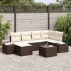 vidaXL Gartensofa-set mit Kissen 7 pcs Braun und Creme Poly-Rattan