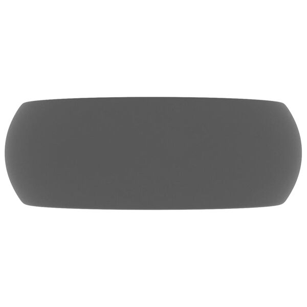 vidaXL Luxuriöses Waschbecken Rund Matt Dunkelgrau 40x15 cm Keramik