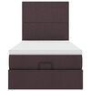 vidaXL Ottoman-Bett mit Matratze & LEDs Dunkelbraun 80x200 cm Stoff
