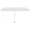 vidaXL Markise Manuell Einziehbar mit LED 450x350 cm Creme