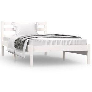 vidaXL Massivholzbett Kiefer 90x190 cm Wei&szlig;