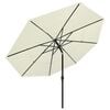 vidaXL Sonnenschirm mit Aluminium-Mast 3-lagig Sandfarbe 3,5 m