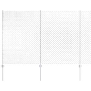 vidaXL Maschendrahtzaun mit Pfosten 10 x 1,6 m Verzinkter Stahl Silber