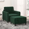 vidaXL Sessel mit Hocker Dunkelgr&uuml;n 60 cm Samt