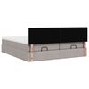 vidaXL Ottoman-Bett mit Matratzen Taupe 200x200 cm Stoff