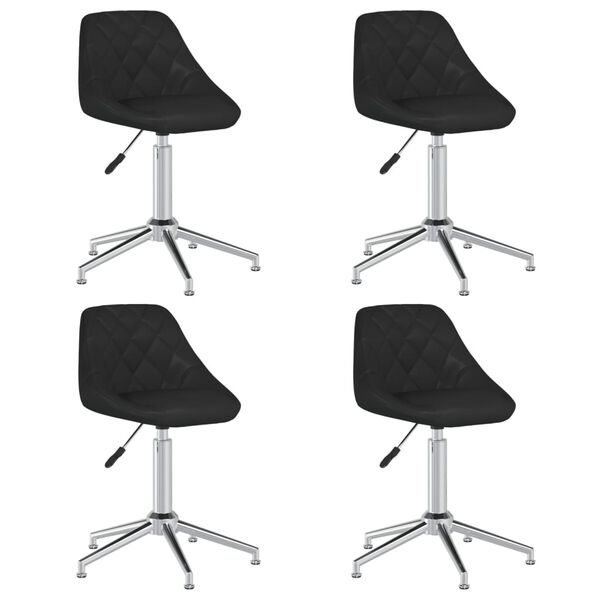 vidaXL Esszimmerst&uuml;hle 4 Stk. Drehbar Schwarz Kunstleder