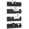 vidaXL Wandregale 4 Stk. Hochglanz-Schwarz 60x11,5x18 cm Holzwerkstoff