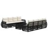 vidaXL Gartensofa-set 9 stk. Schwarz und Cremewei&szlig; Poly-Rattan