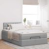vidaXL Ottoman-Bett mit Matratze Hellgrau 120x190 cm Stoff