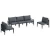 vidaXL Gartensofa-set mit Kissen 5 pcs Schwarz Stahl