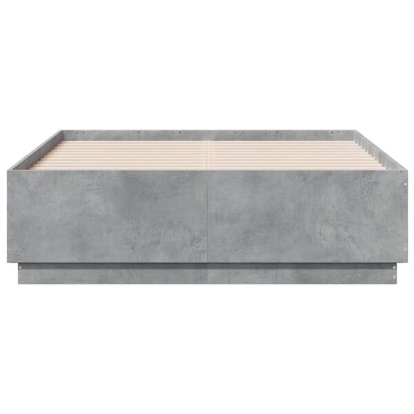 vidaXL Bettgestell Betongrau 120x190 cm Holzwerkstoff