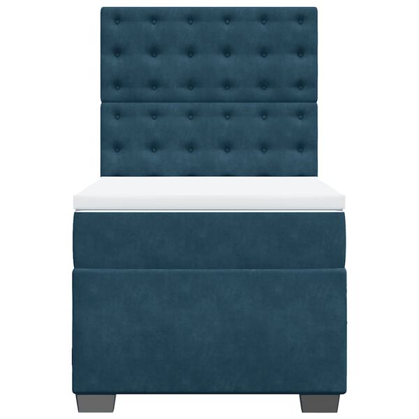 vidaXL Boxspringbett mit Matratze Blau 80x200 cm Samt