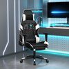 vidaXL Gaming-Stuhl mit Massage & Fu&szlig;st&uuml;tze Schwarz & Wei&szlig; Kunstleder