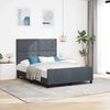 vidaXL Boxspringbett mit Kopfteil Dunkelgrau 140 x 200 cm Samt