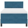 vidaXL LED Boxspringbett mit Matratze Dunkelblau 90 x 200 cm Samt