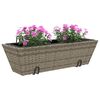 vidaXL Pflanzkasten mit Haken 2 Stk. Grau Poly Rattan