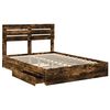 vidaXL Aufbewahrungsbett Ger&auml;ucherte Eiche 160 x 200 cm Holzwerkstoff
