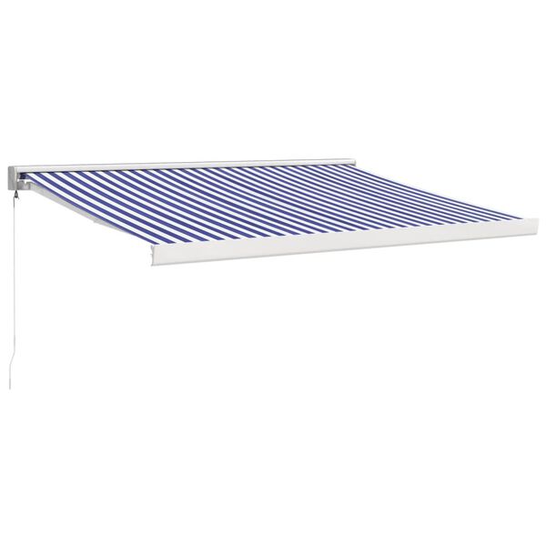 vidaXL Markise Einziehbar Blau und Wei&szlig; 3,5x2,5 m Stoff und Aluminium