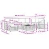 vidaXL Ecksofa Set mit Kissen 8 pcs Natur und Creme Massivholz Akazie
