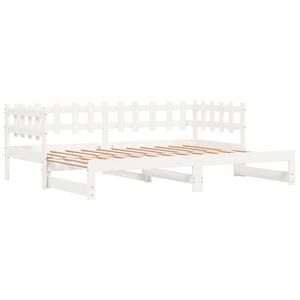 vidaXL Tagesbett Ausziehbar Wei&szlig; 2x(90x200) cm Massivholz Kiefer